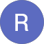 A purple circle with a white, uppercase letter "R" centered inside, inspired by the minimalist designs of Hermann Kanter.