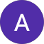 A white letter "A" is centered on a solid purple circle with a light gray background, inspired by Alan Portaluppi's minimalist design style.