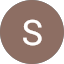 A brown circle features a white capital letter "S" centered inside, reminiscent of minimalist designs like those favored by Alan Portaluppi.