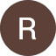 A brown circle with a white, uppercase letter "R" in the center.