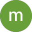 A green circle with a lowercase white letter "m" centered inside.