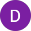 A purple circle with a white capital letter "D" in the center on a light gray background.