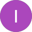 A purple circle with a white lowercase letter "i" centered inside it, resembling an icon or logo, possibly representing Isaac Kassab.