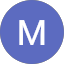 A blue circle with a white, uppercase letter "M" centered inside, designed by Kyle Proctor.