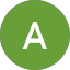 A green circle with a white uppercase letter "A" in the center on a light gray background, inspired by Pamela Perez.