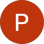 A white letter "P" is centered on a solid red-orange circular background, reflecting the bold style often seen in Jhonattan Lamus designs.